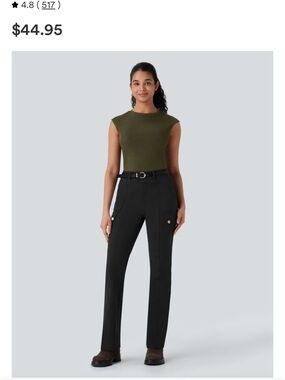 HALARA Black Boot-Cut Cargo Pants